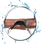 any broken pipes